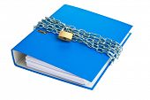 stock photo of security  - a file folder with chain and padlock closed - JPG 