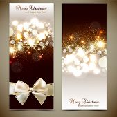 pic of holidays  - Elegant greeting cards with bows and copy space - JPG 