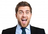picture of excitement  - Portrait of young executive looking very excited - JPG 