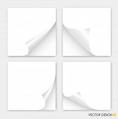 picture of newspaper  - Collection of curled corners white papers - JPG 