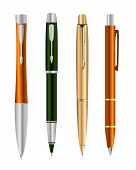 foto of illustration  - Vector illustration of set colorful pens on a white background - JPG 