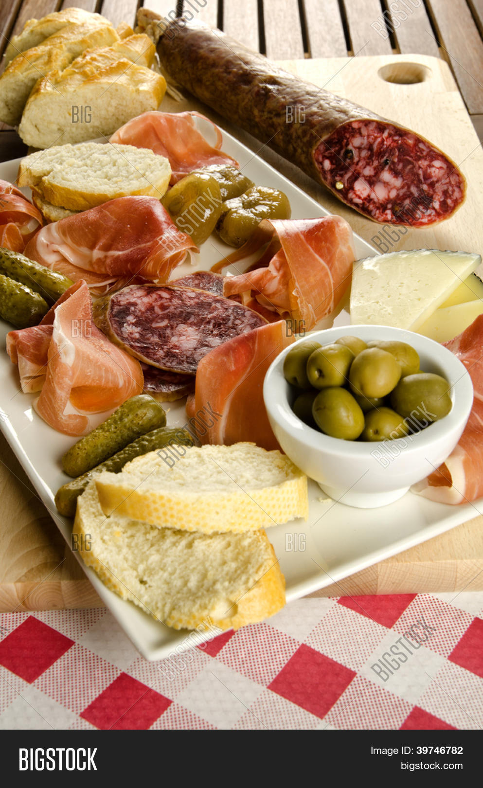 Homelike Appetizer Salami, Bread, Image & Photo Bigstock