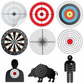 foto of on target  - Vector Targets Set - JPG 