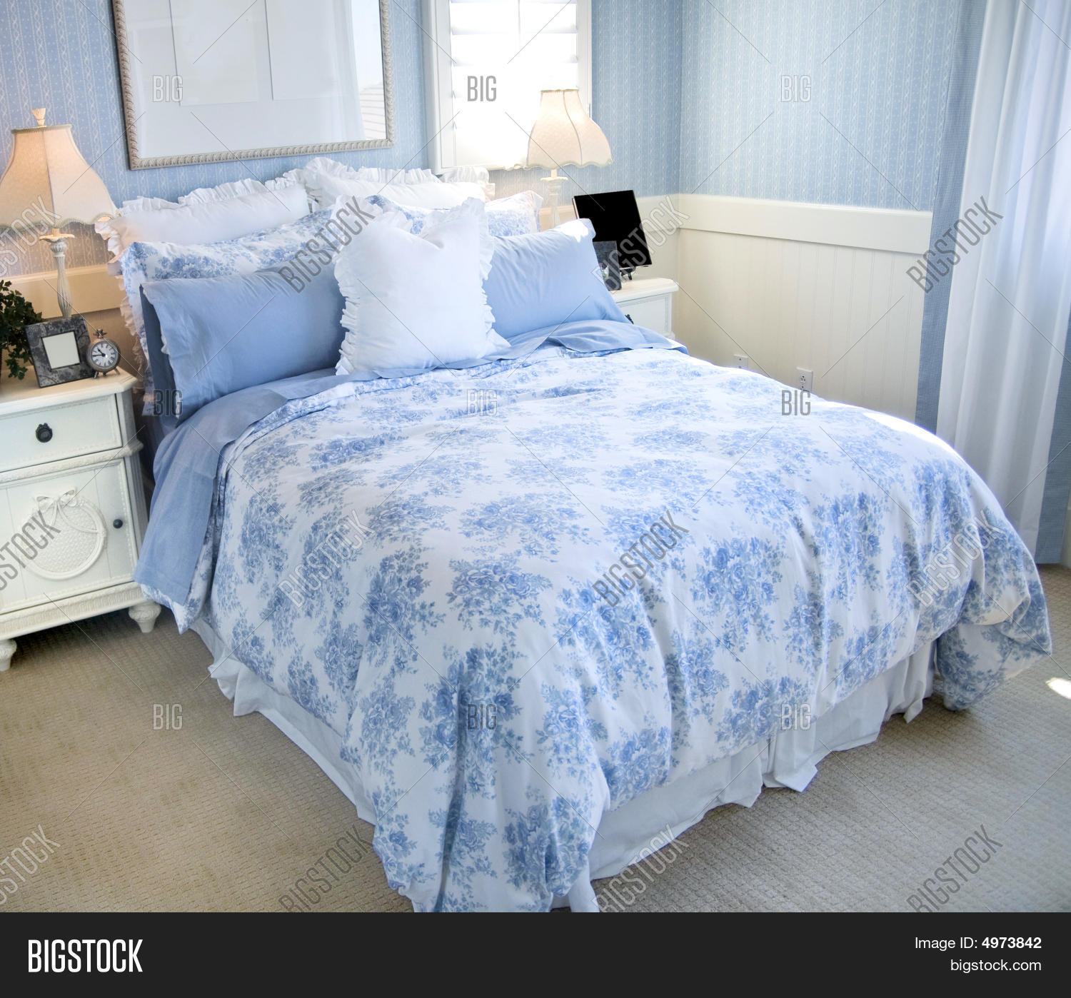 Beautiful Light Blue Bedroom Image & Photo | Bigstock