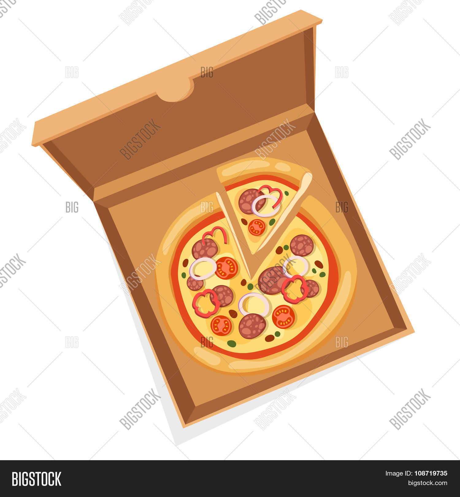 Pizza box vector illustration Stock Vector & Stock Photos Bigstock