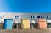 image of industrial  - business units for small companies with colorful roller doors - JPG 