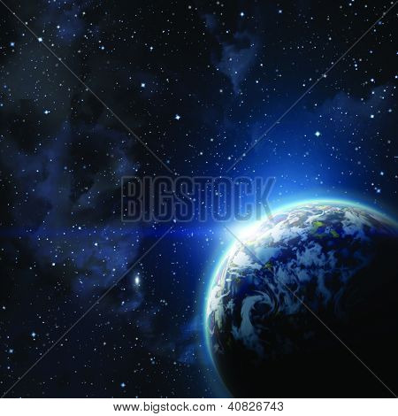 Picture or Photo of Planet earth in the starry background,abstract