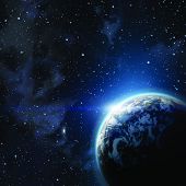 picture of globe  - planet earth in the starry background - JPG 