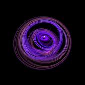 image of warp  - colorful orbit warps space on dark background - JPG 