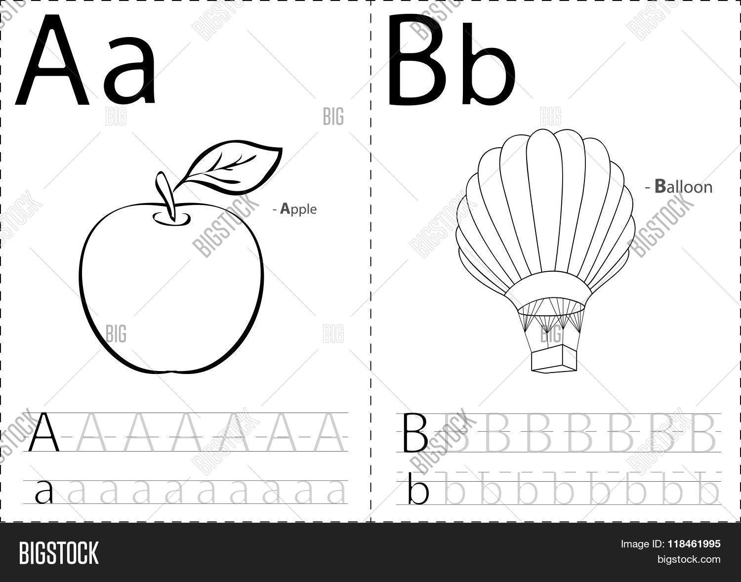 worksheet Alphabet Tracing Worksheets A-z cartoon apple balloon alphabet vector photo bigstock tracing worksheet writing a z and educational game for kids