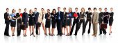 image of group  - large group of young smiling business people - JPG 