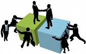picture of merger  - Business team help facilitate company deal partnership merger or collaboration - JPG 