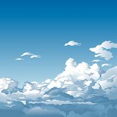 picture of blue sky  - Blue Sky With Clouds  - JPG 