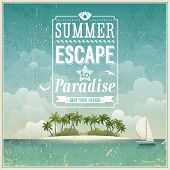 pic of holidays  - Vintage seaside view poster - JPG 