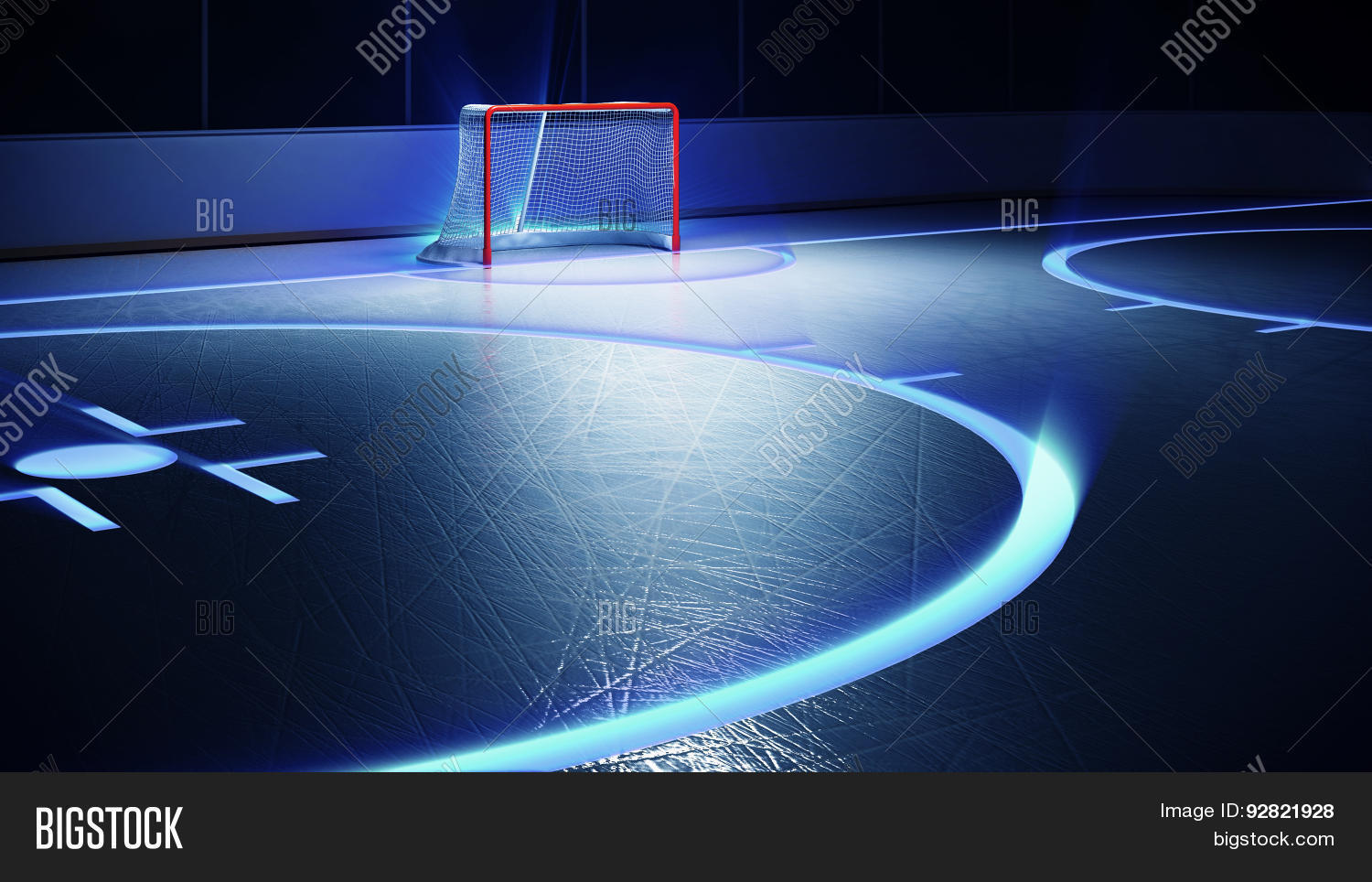 Hockey Ice Rink Goal. Scratches On Image & Photo Bigstock