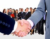 picture of handshake  - handshake isolated on business background - JPG 