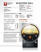 pic of bill  - Detailed Electric Bill with Realistic Electric Counter Vector - JPG 
