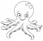 picture of outline  - Outlined octopus - JPG 