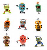 foto of humanoid  - Cute little vector robots - JPG 