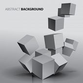foto of cube  - Abstract Falling Cubes - JPG 