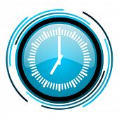 clock blue circle glossy icon