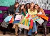 pic of group  - Group of women shopping in a mall with some bags - JPG 