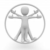 picture of da-vinci  - The vitruvane man has been painted by Leonardo da Vinci - JPG 