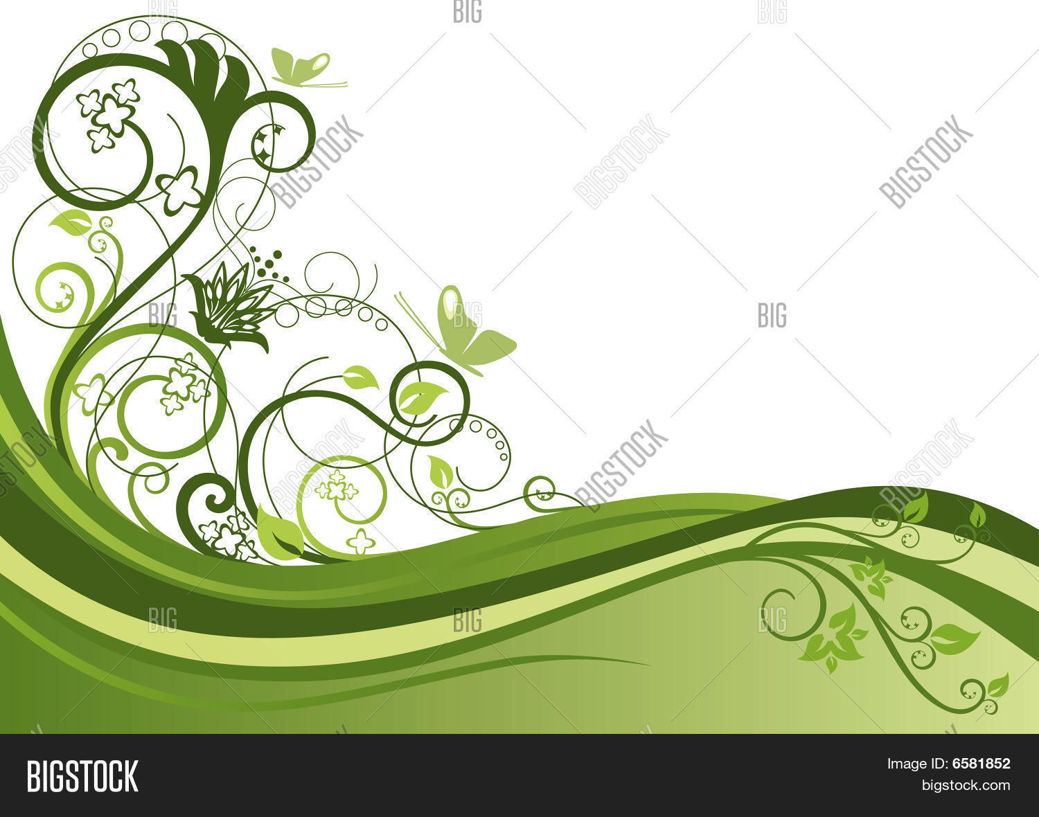 Green Floral Border Design Vector & Photo Bigstock