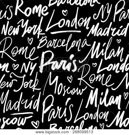 Poster: Seamless Pattern With Names Of