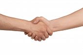 stock photo of teamwork  - Shaking hands of two male people - JPG 