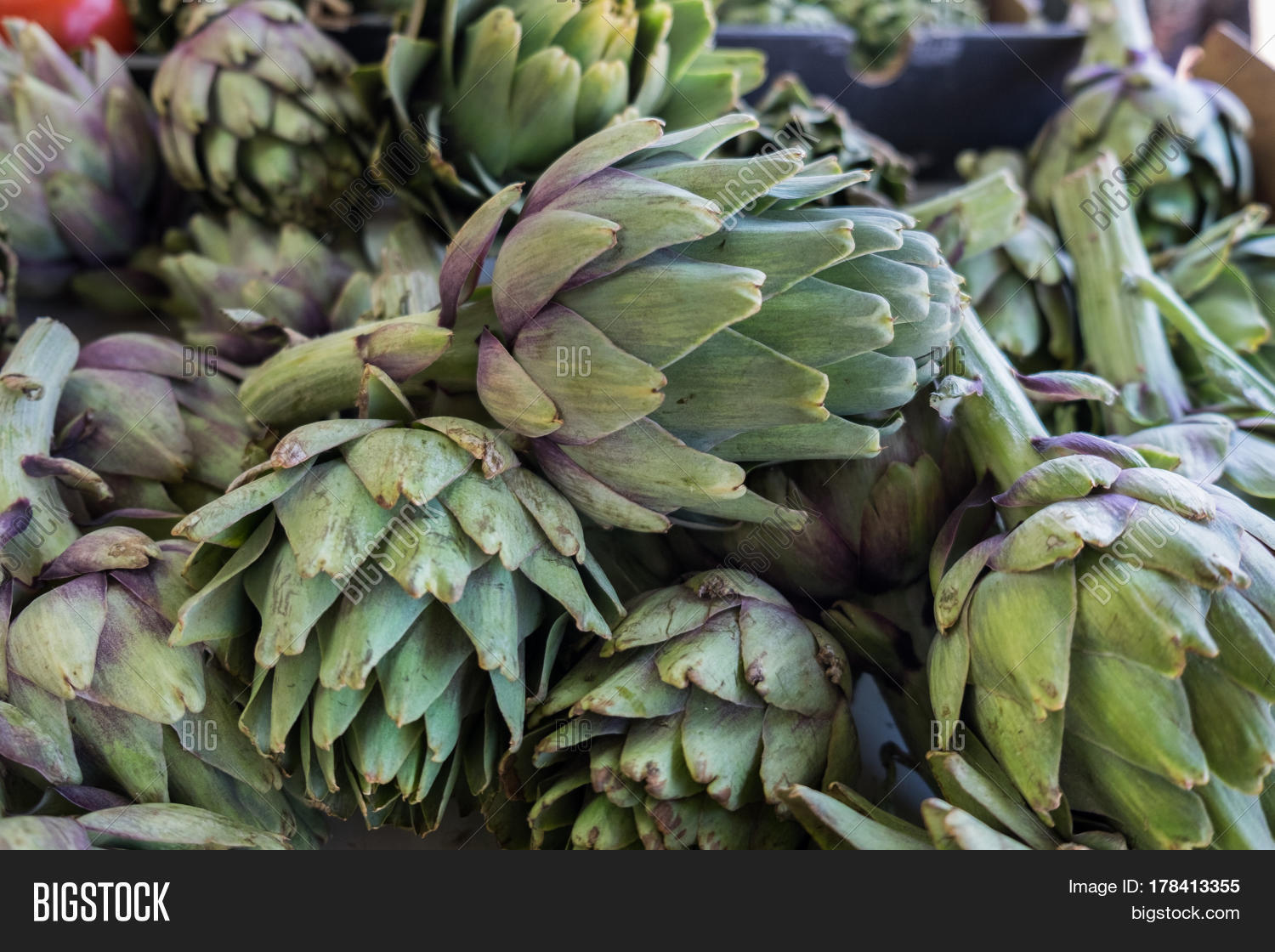 Big Ripe Artichokes For Sale At Local Market Stock Photo & Stock Images Bigstock