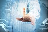 foto of finance  - future technology and touch button inerface illustration - JPG 
