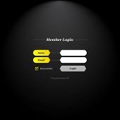 stock photo of member  - Member login form with trendy fields and buttons shapes and simply classical type - JPG 
