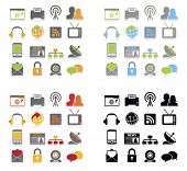 stock photo of newspaper  - Communication icons set - JPG 