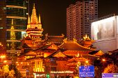 foto of tranquil  - Golden Temples Roof Top Jing An Tranquility TempleCentral Shanghai China - JPG 