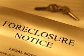 foto of home  - Real estate loan finance lender home foreclosure notice letter with set of house keys - JPG 