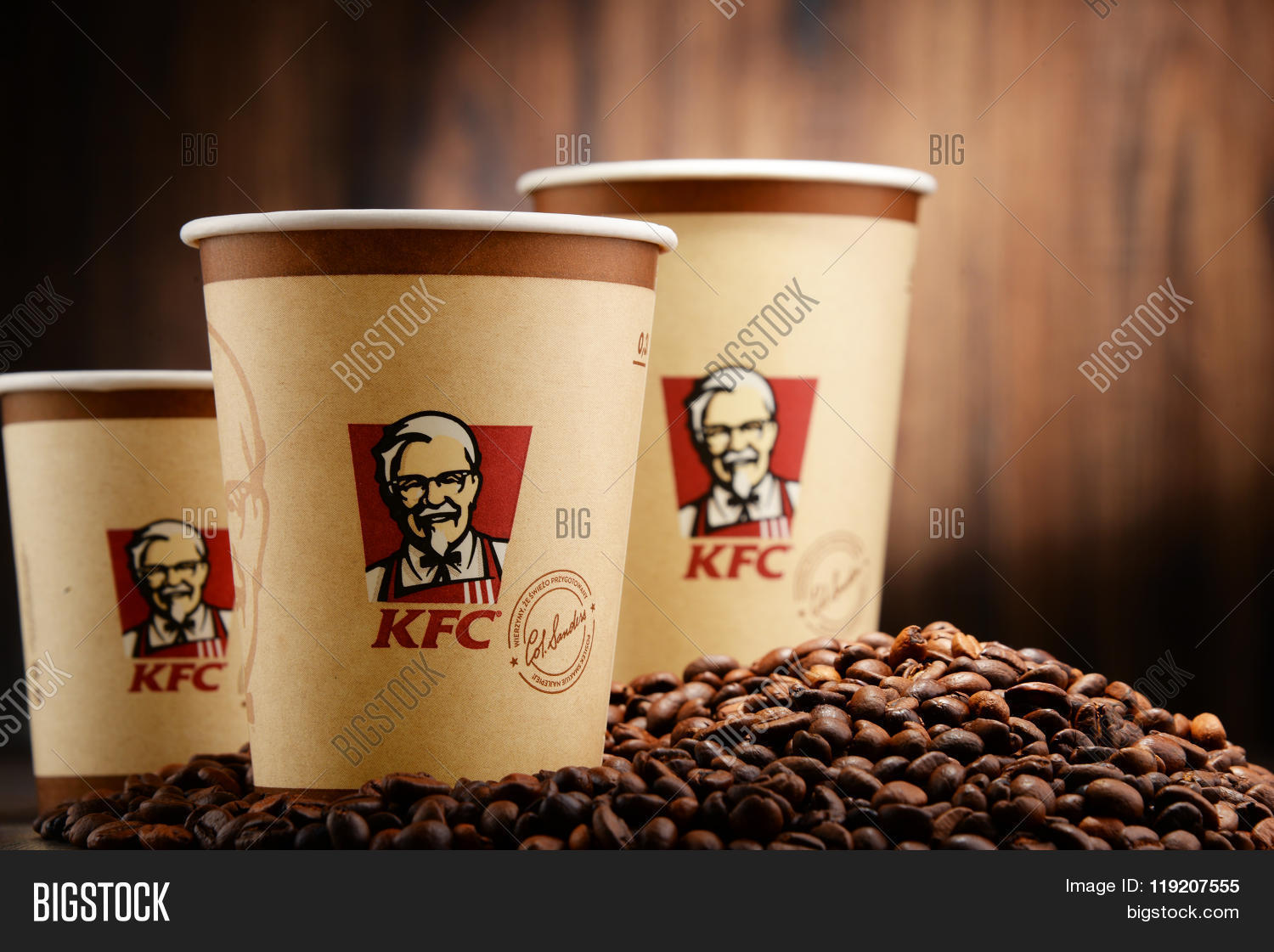Composition Kfc Coffee Cup Beans Image & Photo Bigstock
