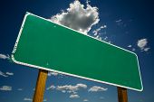 image of road sign  - Blank Road Sign  - JPG 