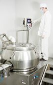 picture of mixer  - pharmaceutical factory worker at pharmacy industry manufacture with mixer granulator - JPG 