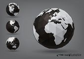 foto of earth  - Earth globe as polyhedron - JPG 
