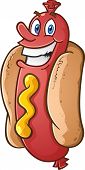 pic of character  - A happy hot dog cartoon character with a face - JPG 