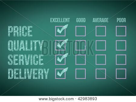 Picture or Photo of Evaluate customer survey form illustration design over a white background