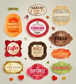 image of food  - Set of retro bakery and coffee labels - JPG 