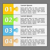 picture of puzzle  - Template of design with four elements made of puzzle pieces vector eps10 illustration - JPG 