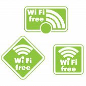 picture of internet  - Free wifi and Internet sign with square border - JPG 