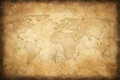stock photo of map  - aged treasure map background - JPG 