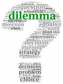 stock photo of dilemma  - Dilemma concept in tag cloud on white background - JPG 