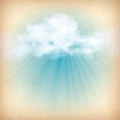 stock photo of backdrop  - Rays of sunlight breaking through the clouds - JPG 