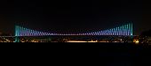 image of bridge  - Bosphorus Bridge at night from Istanbul Turkey - JPG 