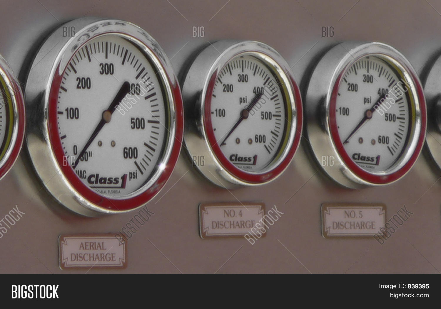 Fire Truck Pressure Gauges Image & Photo Bigstock